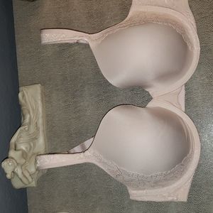 New Savage XFenty bra size 38 DD pink blush color, lace trim, padded,underwire